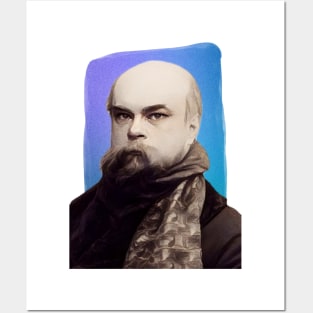 French Poet Paul Verlaine illustration Posters and Art